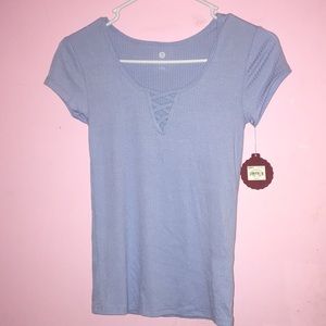 Light blue top